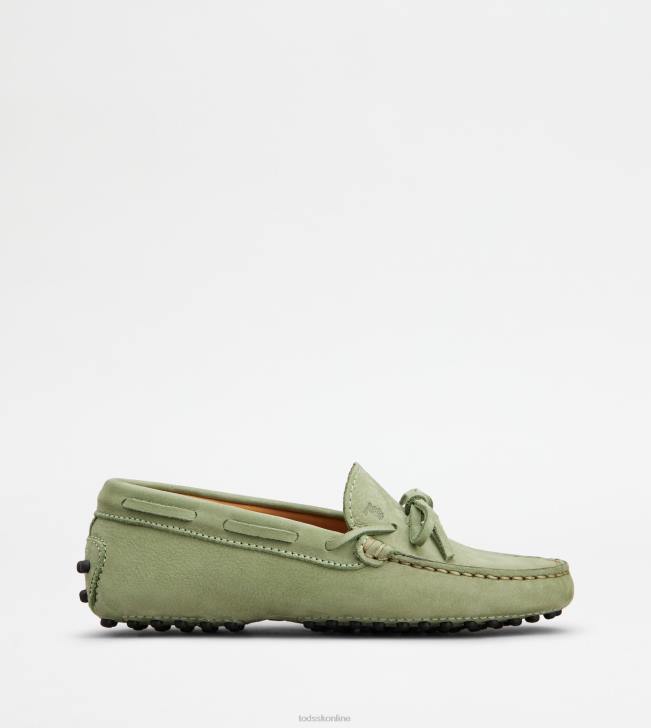 Tod's 8NXV636 zelená ženy juniorské gommino vodičské topánky z nubuku