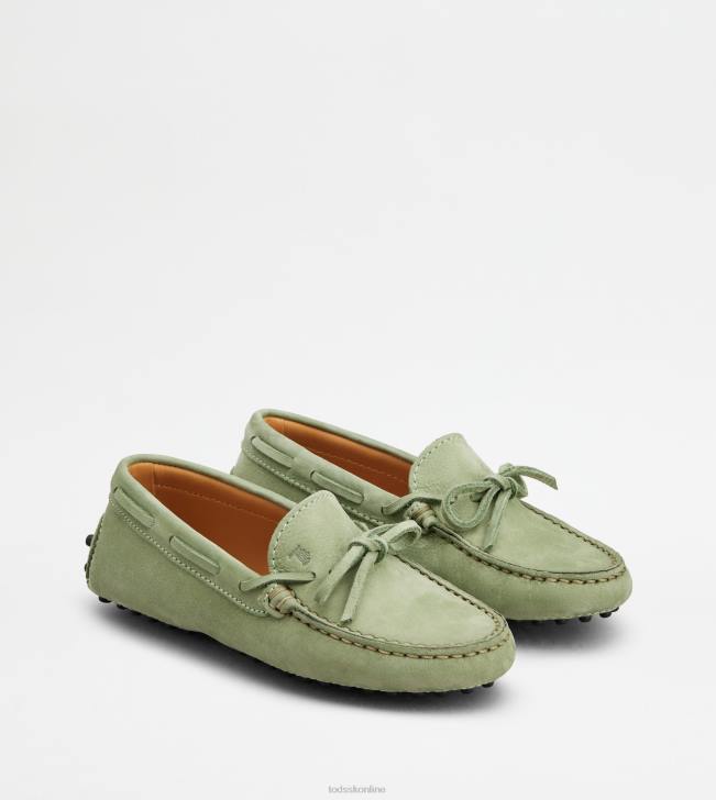 Tod\'s 8NXV636 zelená ženy juniorské gommino vodičské topánky z nubuku