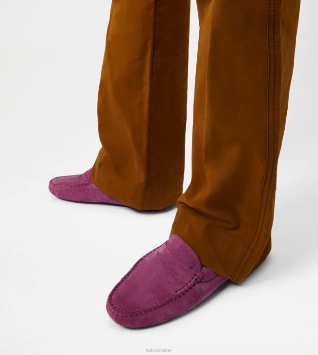 Tod\'s 8NXV102 fialový ženy gommino vodičské topánky zo semišu