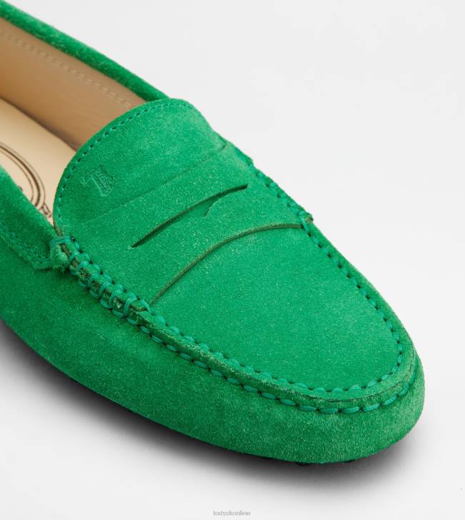 Tod\'s 8NXV103 zelená ženy gommino vodičské topánky zo semišu