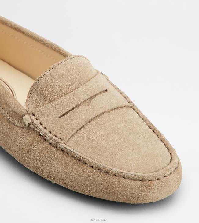 Tod\'s 8NXV104 béžová ženy gommino vodičské topánky zo semišu