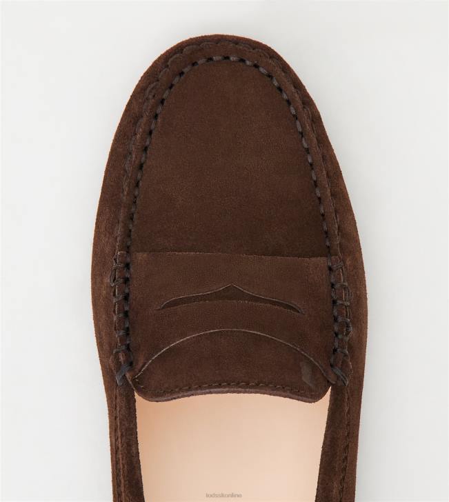 Tod\'s 8NXV105 hnedá ženy gommino vodičské topánky zo semišu