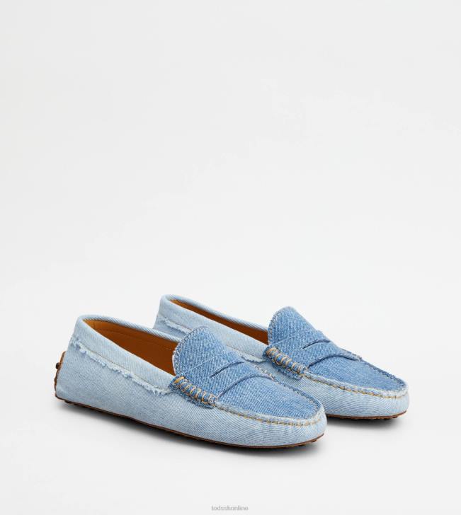 Tod\'s 8NXV116 svetlomodrá/modrá ženy gommino vodičské topánky z džínsoviny