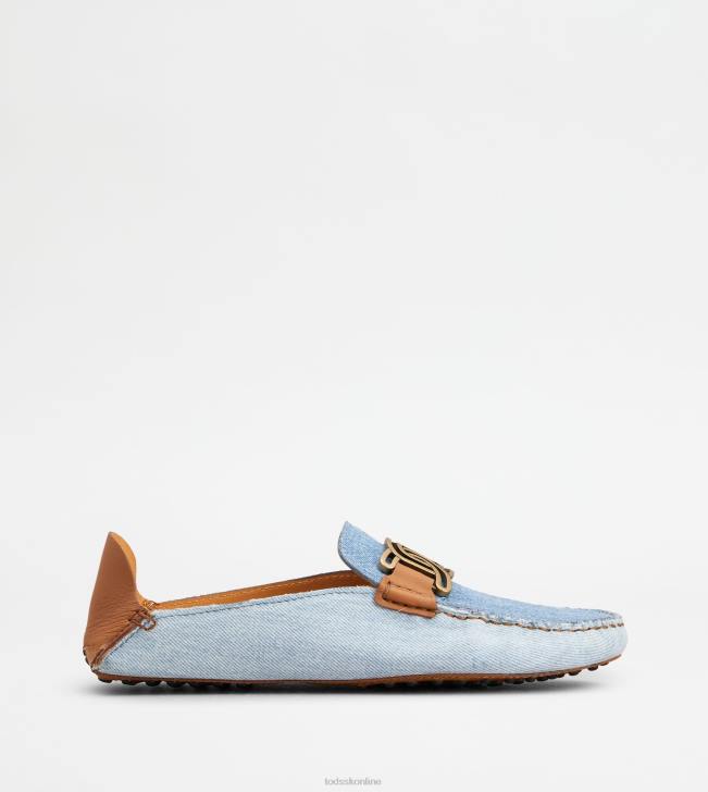 Tod\'s 8NXV75 svetlo modrá/hnedá ženy gommino mules z džínsoviny a kože