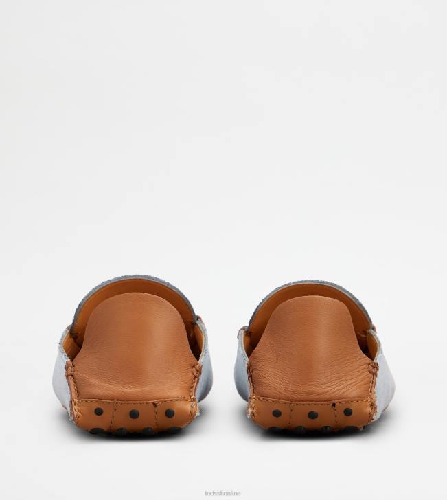 Tod\'s 8NXV75 svetlo modrá/hnedá ženy gommino mules z džínsoviny a kože