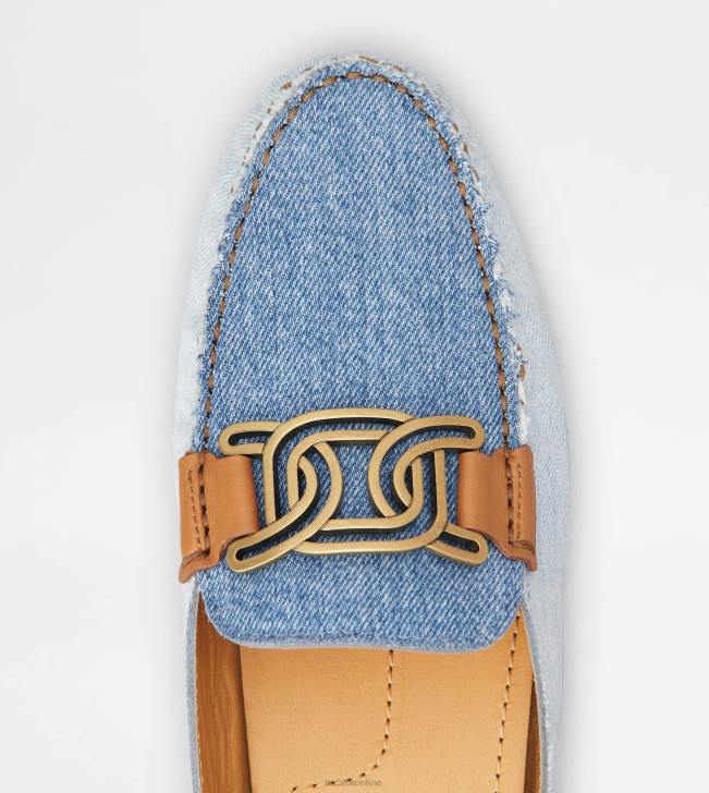 Tod\'s 8NXV75 svetlo modrá/hnedá ženy gommino mules z džínsoviny a kože