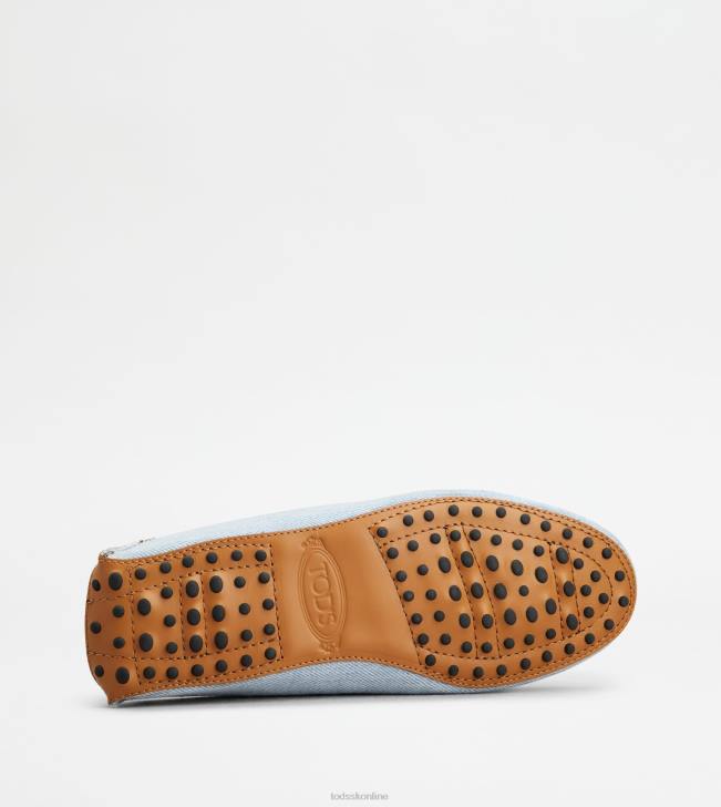 Tod\'s 8NXV75 svetlo modrá/hnedá ženy gommino mules z džínsoviny a kože