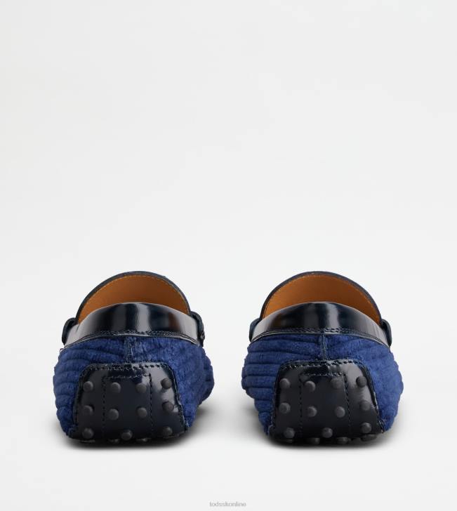 Tod\'s 8NXV77 modrá/zlatá ženy t nadčasové gommino topánky z kože a zamatu