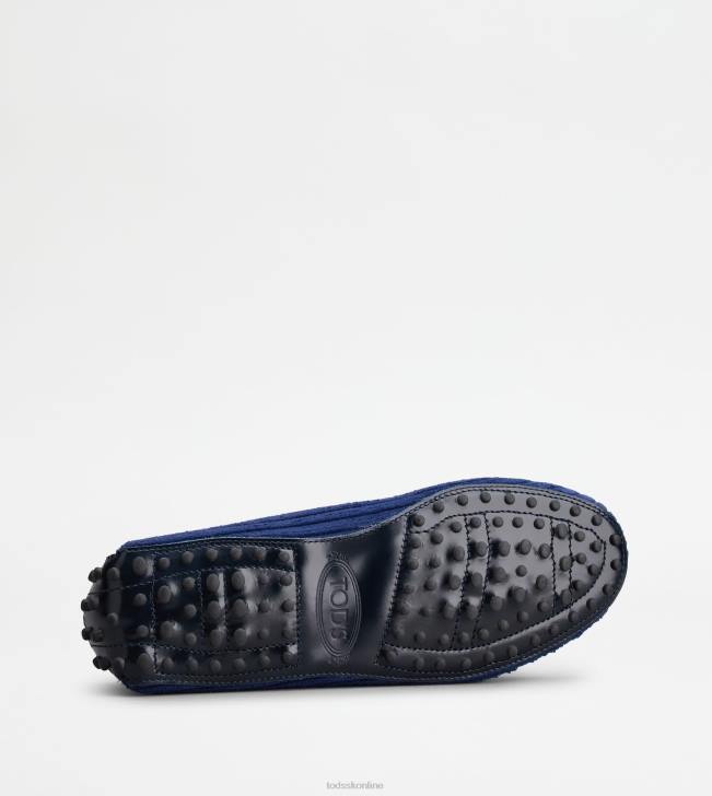 Tod\'s 8NXV77 modrá/zlatá ženy t nadčasové gommino topánky z kože a zamatu