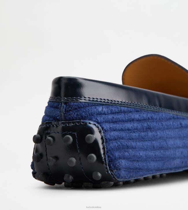 Tod\'s 8NXV77 modrá/zlatá ženy t nadčasové gommino topánky z kože a zamatu