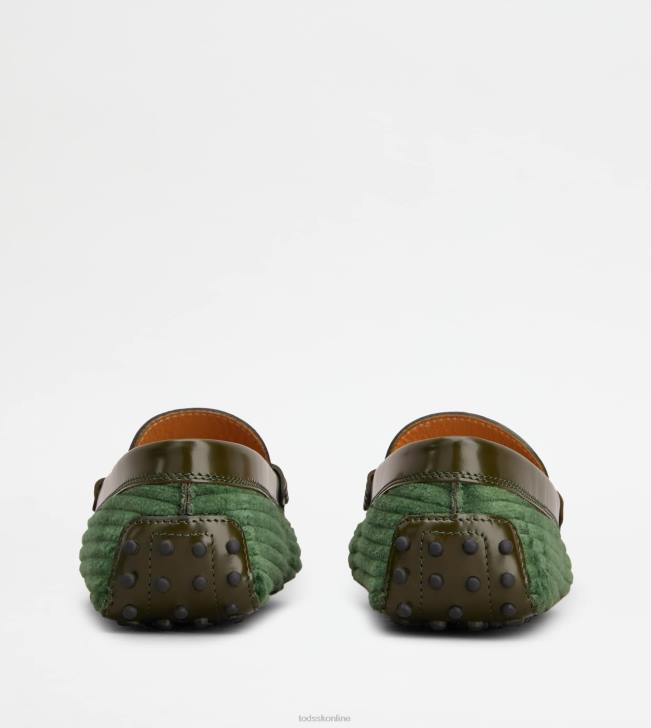 Tod\'s 8NXV79 zelená ženy t nadčasové gommino topánky z kože a zamatu