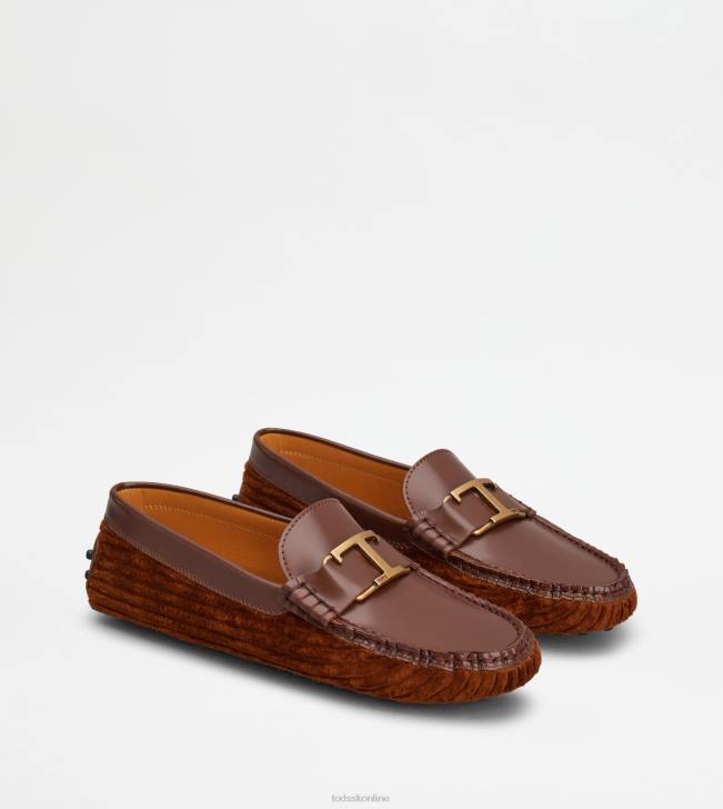 Tod\'s 8NXV80 hnedá ženy t nadčasové gommino topánky z kože a zamatu