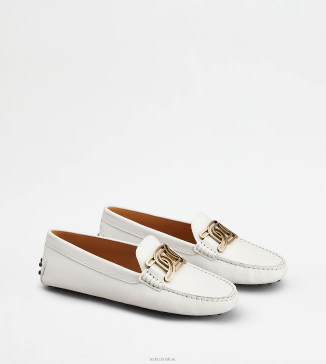 Tod\'s 8NXV93 biely ženy vodičské topánky kate gommino v koži