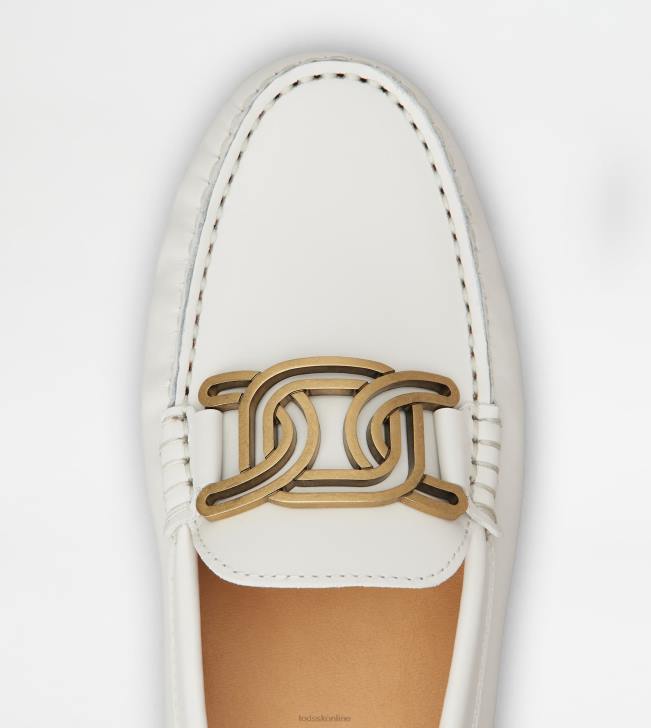 Tod\'s 8NXV93 biely ženy vodičské topánky kate gommino v koži