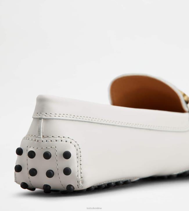 Tod\'s 8NXV93 biely ženy vodičské topánky kate gommino v koži
