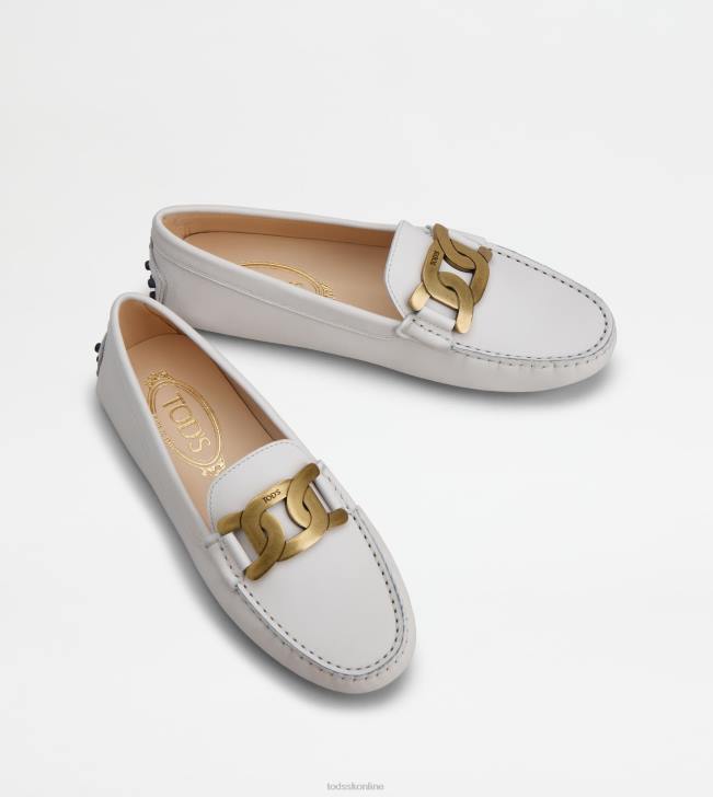 Tod\'s 8NXV94 biely ženy vodičské topánky kate gommino v koži