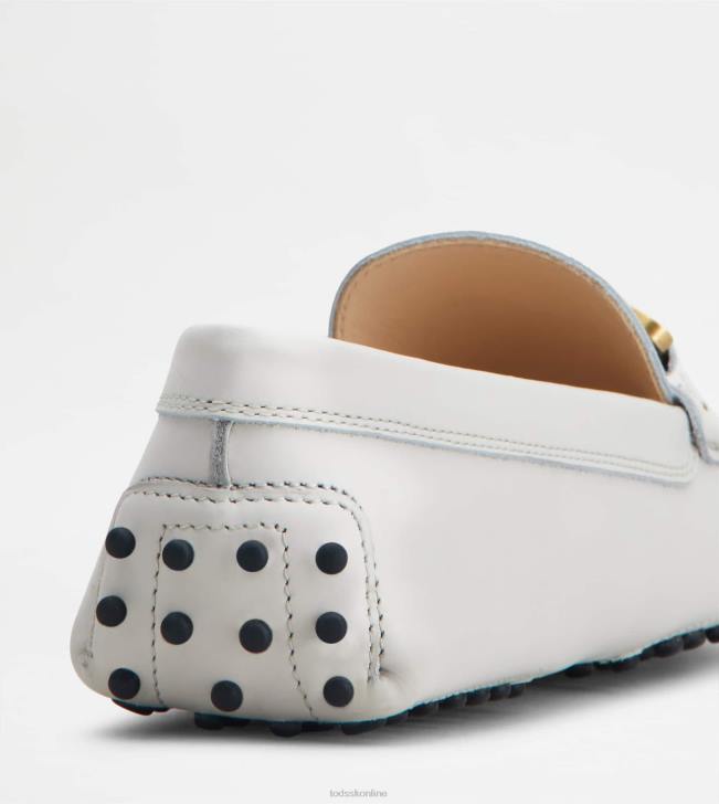 Tod\'s 8NXV94 biely ženy vodičské topánky kate gommino v koži
