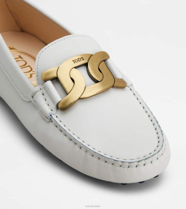 Tod\'s 8NXV94 biely ženy vodičské topánky kate gommino v koži