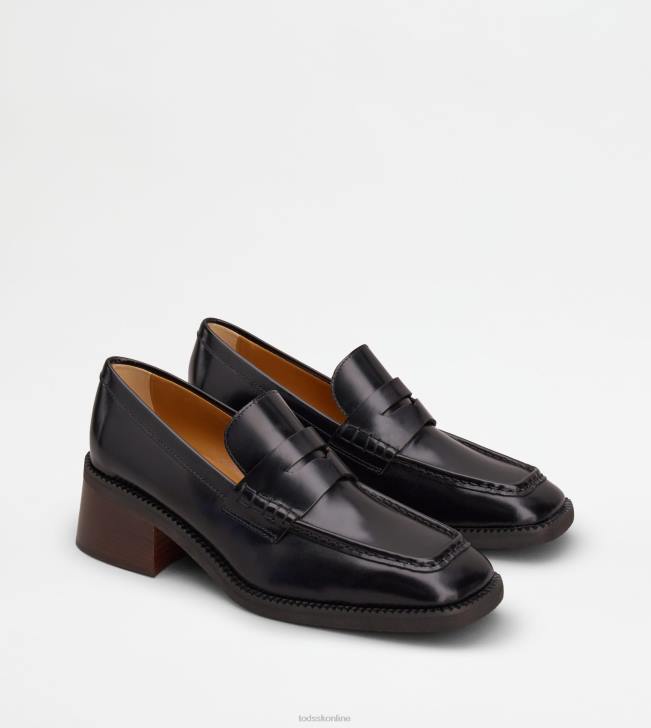 Tod\'s 8NXV10 čierna ženy mokasíny na podpätku z kože