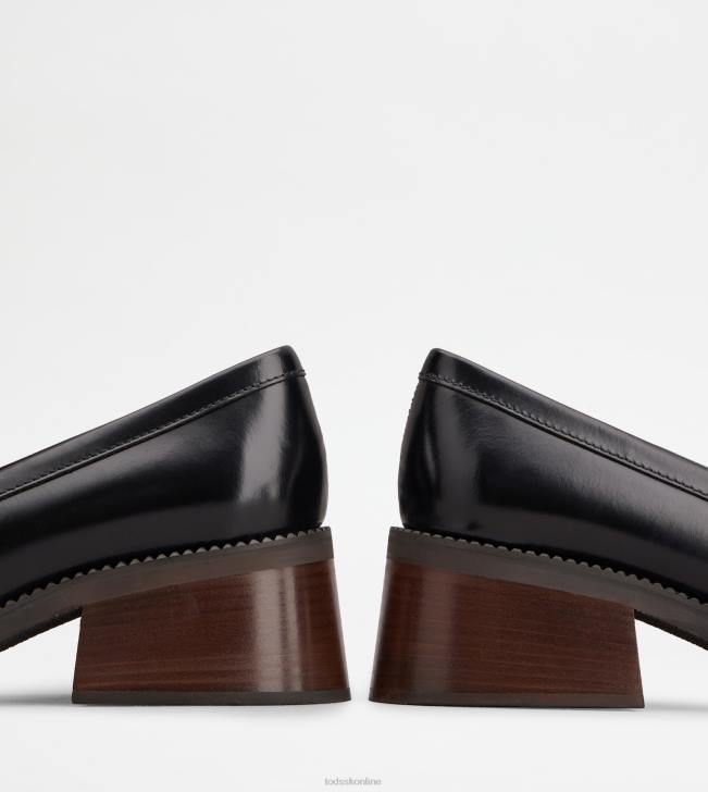 Tod\'s 8NXV10 čierna ženy mokasíny na podpätku z kože