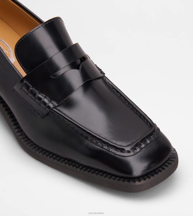 Tod\'s 8NXV10 čierna ženy mokasíny na podpätku z kože