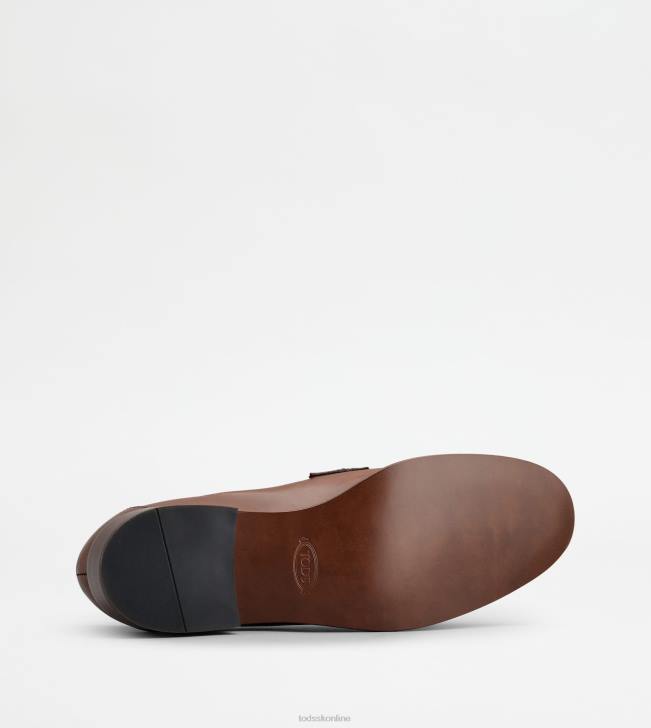 Tod\'s 8NXV13 hnedá ženy mokasíny v koži so strapcami