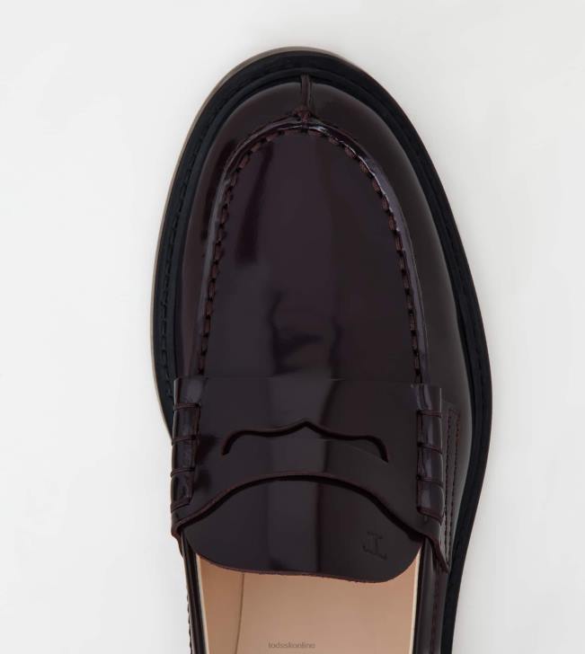 Tod\'s 8NXV17 bordová ženy mokasíny v koži