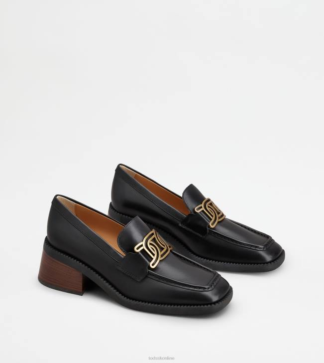 Tod\'s 8NXV1 čierna ženy kate mokasíny v koži s podpätkom