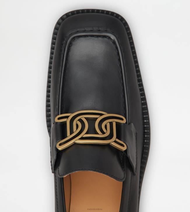 Tod\'s 8NXV1 čierna ženy kate mokasíny v koži s podpätkom