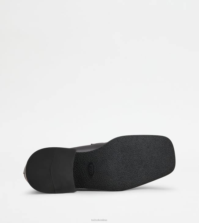 Tod\'s 8NXV1 čierna ženy kate mokasíny v koži s podpätkom