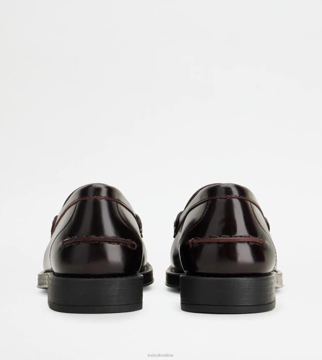Tod\'s 8NXV21 bordová ženy mokasíny v koži