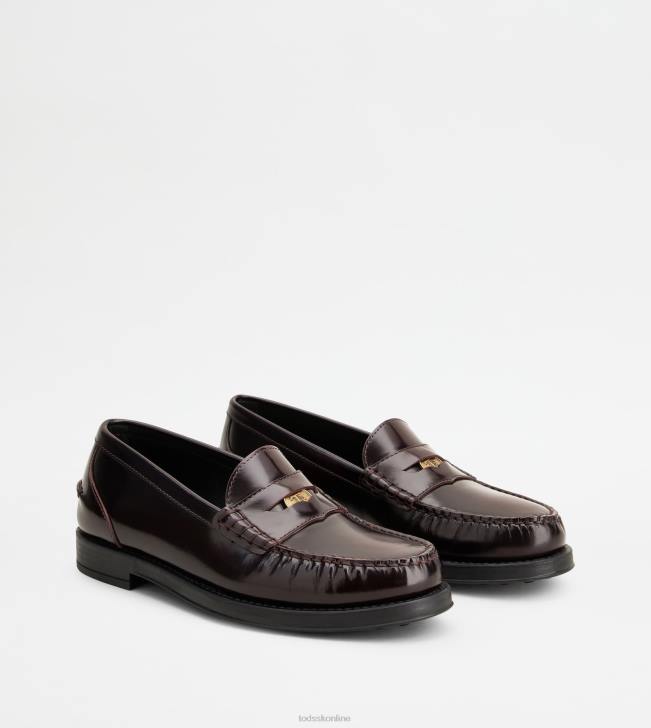 Tod\'s 8NXV21 bordová ženy mokasíny v koži