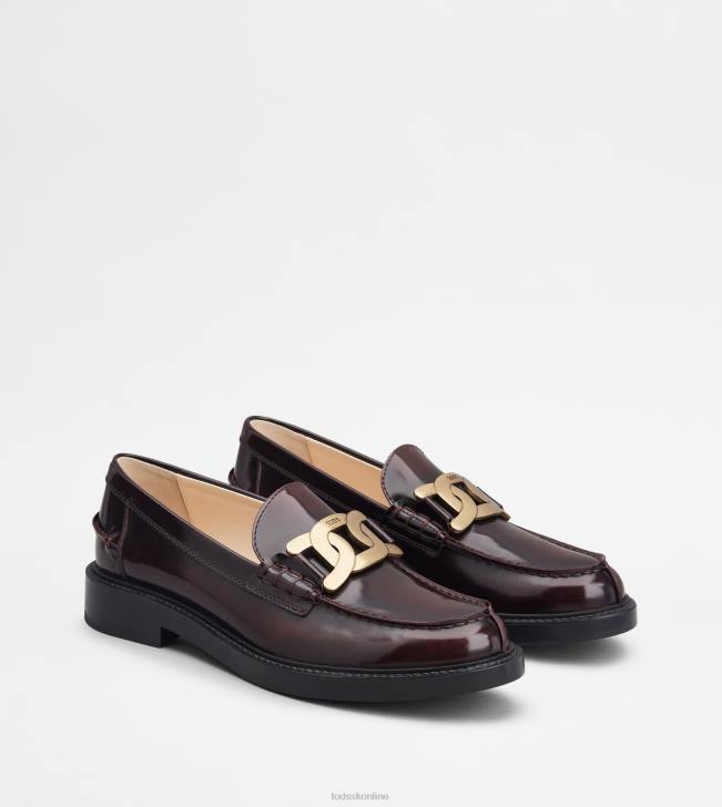 Tod\'s 8NXV24 bordová ženy mokasíny v koži