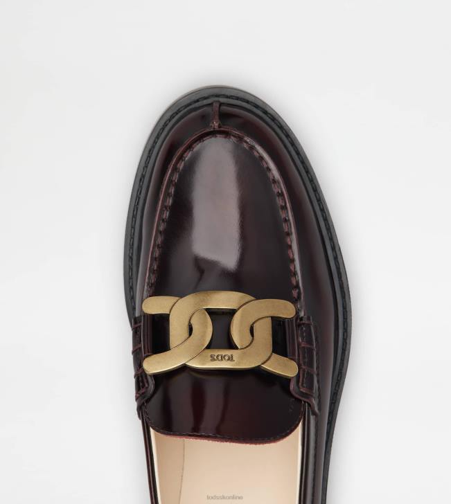 Tod\'s 8NXV24 bordová ženy mokasíny v koži