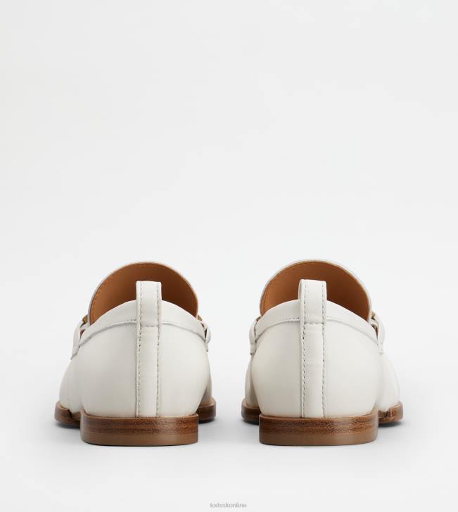 Tod\'s 8NXV29 biely ženy mokasíny v koži
