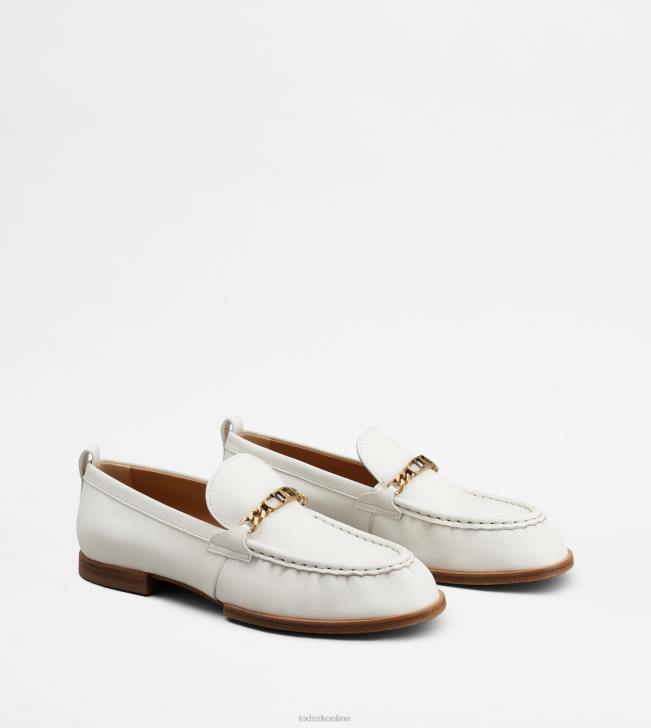 Tod\'s 8NXV29 biely ženy mokasíny v koži
