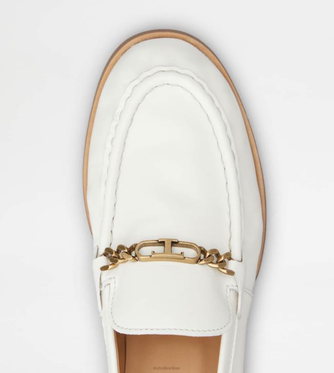 Tod\'s 8NXV29 biely ženy mokasíny v koži