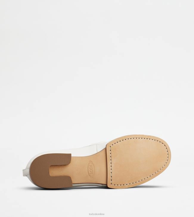Tod\'s 8NXV29 biely ženy mokasíny v koži
