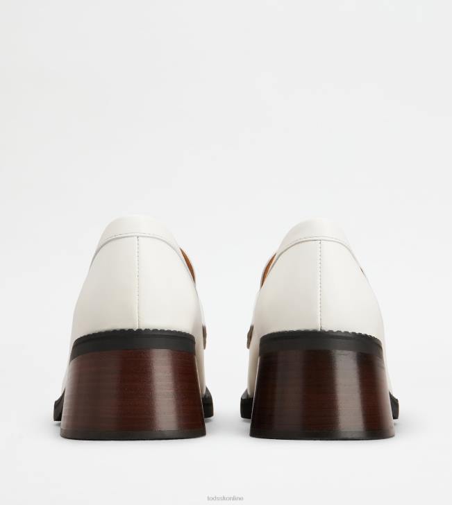 Tod\'s 8NXV2 biely ženy kate mokasíny v koži s podpätkom