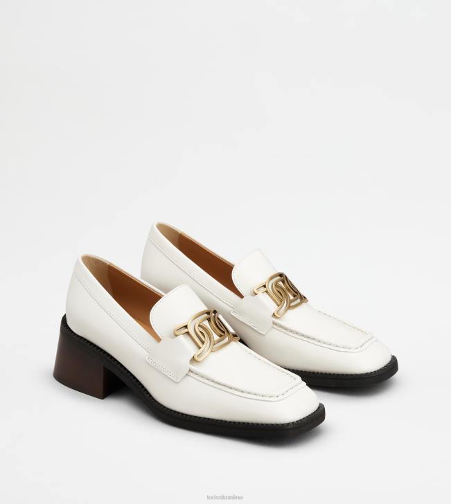 Tod\'s 8NXV2 biely ženy kate mokasíny v koži s podpätkom