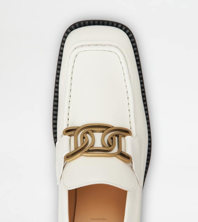 Tod\'s 8NXV2 biely ženy kate mokasíny v koži s podpätkom