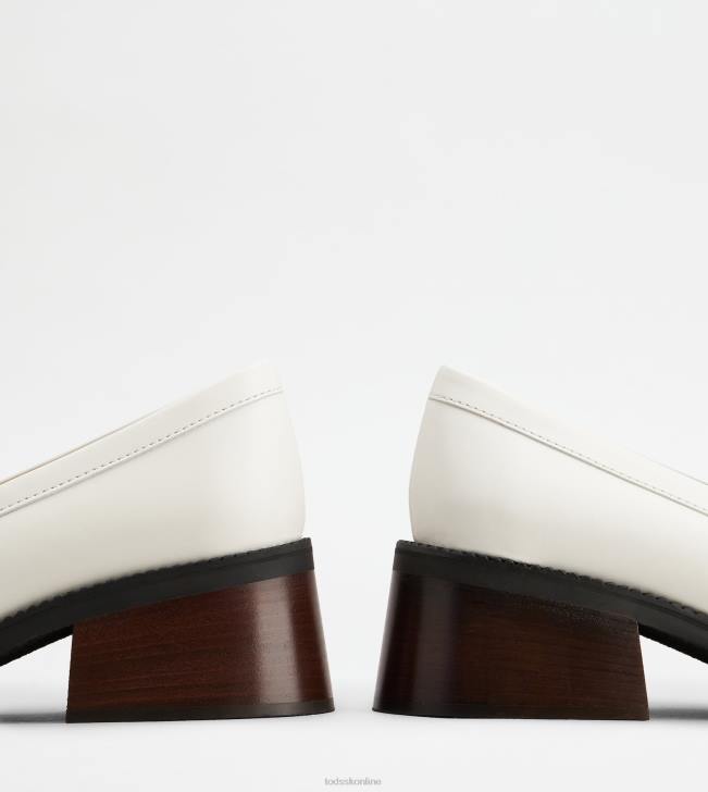 Tod\'s 8NXV2 biely ženy kate mokasíny v koži s podpätkom