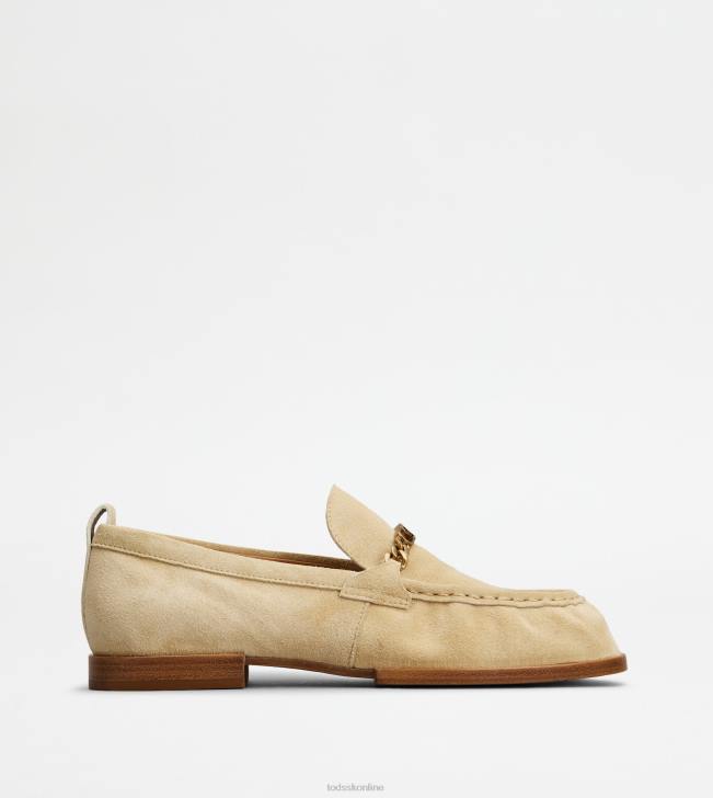 Tod's 8NXV31 béžová ženy mokasíny v semišu