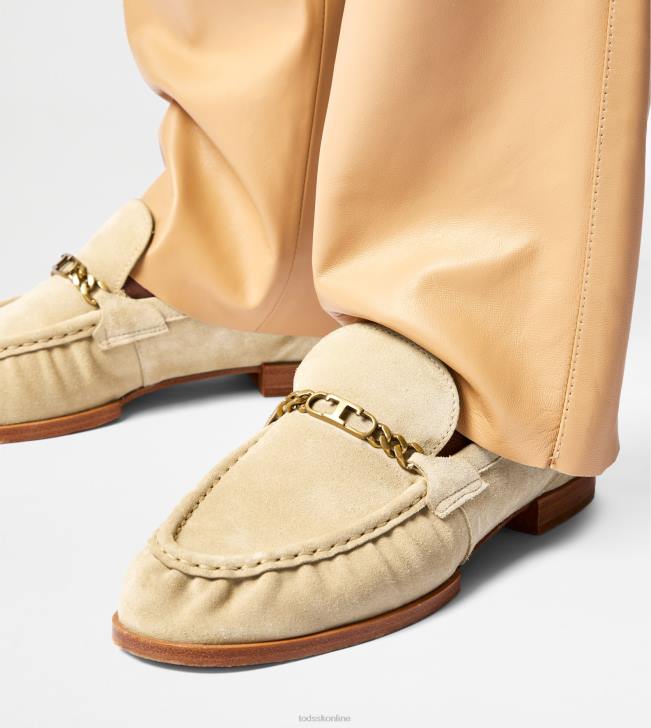 Tod\'s 8NXV31 béžová ženy mokasíny v semišu