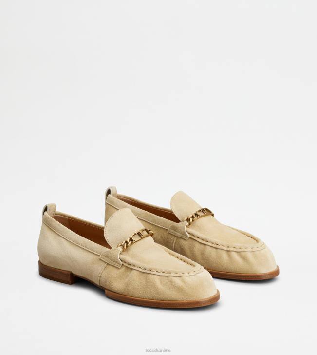 Tod\'s 8NXV31 béžová ženy mokasíny v semišu