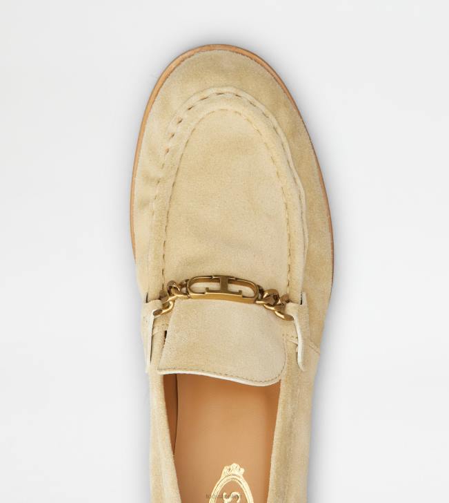 Tod\'s 8NXV31 béžová ženy mokasíny v semišu