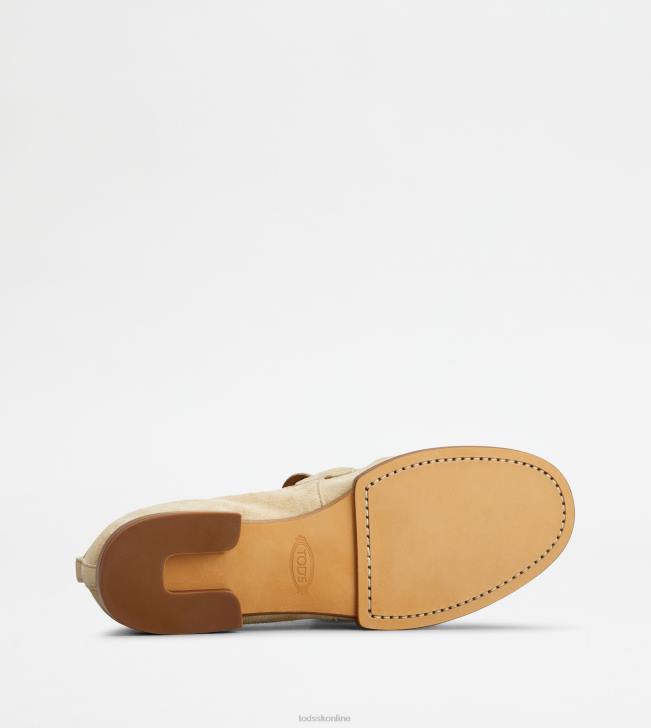 Tod\'s 8NXV31 béžová ženy mokasíny v semišu