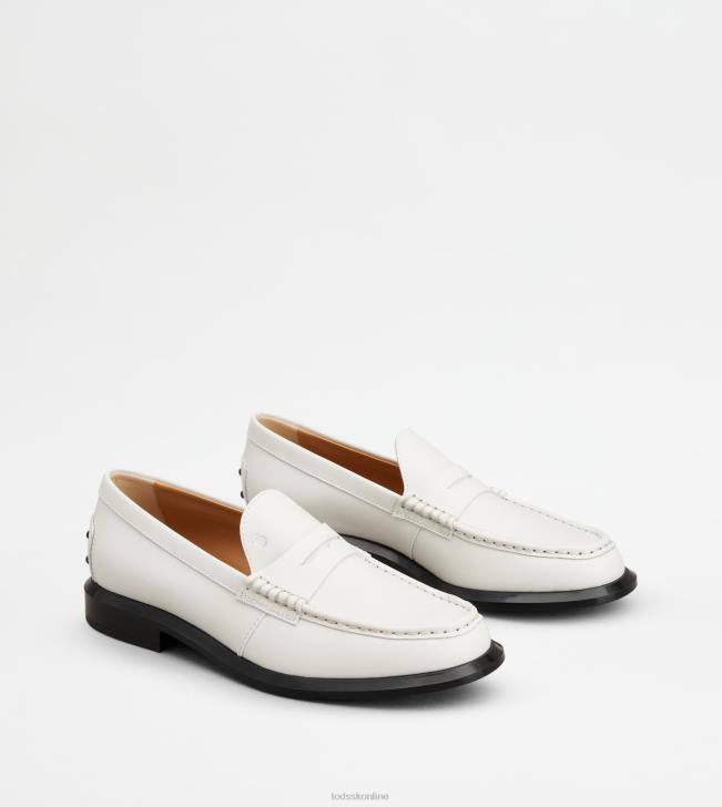 Tod\'s 8NXV35 biely ženy mokasíny v koži