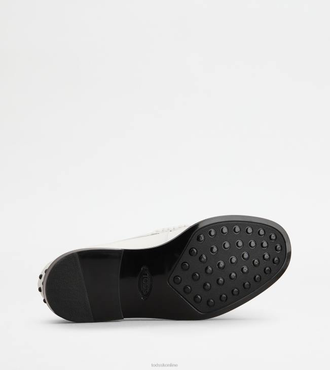 Tod\'s 8NXV35 biely ženy mokasíny v koži