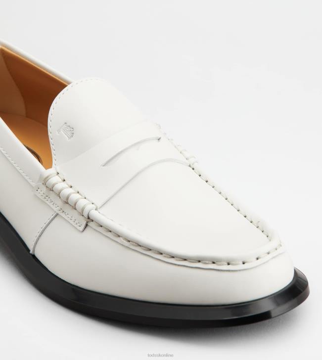 Tod\'s 8NXV35 biely ženy mokasíny v koži
